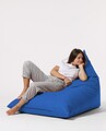 Fotoliu puf, Bean Bag Ferndale, Pyramid Bed, 145 cm, poliester impermeabil, albastru