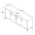 Bufet inferior Fumomel, Pakoworld, 180x40.5x78 cm, PAL melaminat, sonoma/negru/gri inchis