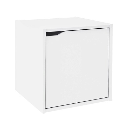 Raft modular Composite Cube W-Door, Bizzotto, 35x35x35 cm, PAL/MDF, alb