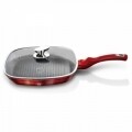 Set tigaie grill cu capac, din aluminiu forjat si marmura, Berlinger Haus, Burgundy Metallic