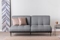 Canapea extensibila Anton Sofabed, Futon, 3 locuri, 190x130 cm, metal, gri