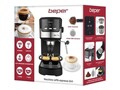 Espressor 2 in 1 Beper, 17x39.5x31 cm, inox, negru