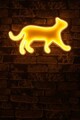 Decoratiune luminoasa LED, Kitty the Cat,  Benzi flexibile de neon, DC 12 V, Galben