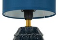 Lampa de masa Pigny, Mauro Ferretti, 1 x E14, 40W, 15x30.5 cm, ceramica/fier/textil, albastru