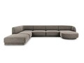 Coltar panoramic stanga 6 locuri, Miley, Micadoni Home, BL, 327x245x74 cm, poliester chenille, gri