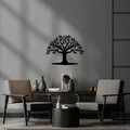 Decoratiune de perete, Monumental Tree 20, Metal, Dimensiune: 70 x 55 cm, Negru