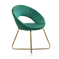 Scaun Jared, Homla, 73x47x84 cm, catifea din poliester/metal, verde