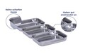 Set 3 tavi Maximex, Batter, 22x15.7x3.2 cm, inox, argintiu