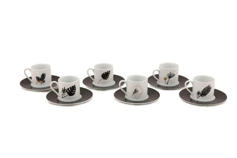 Set cesti de cafea, Beros, 973BRS1601, Portelan, 5 x 5 x 7 cm, 80 ml, 6 piese, Multicolor