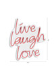 Decoratiune luminoasa LED, Live Laugh Love, Benzi flexibile de neon, DC 12 V, Roz