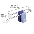 Uscator de rufe extensibil pentru calorifer, Wenko, Standard, 2 m capacitate de uscare, 62 - 110 x 11.5 x 13 cm, aluminiu/plastic