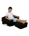 Set fotoliu si taburet pentru copii, Bean Bag, Ferndale, 65x50x40 cm, poliester impermeabil, negru