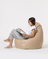 Fotoliu puf, Bean Bag, Ferndale Drop L, 80 x 80 cm, poliester impermeabil, bej nurca