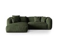 Coltar modular stanga 2 locuri, Martina-120, Micadoni Home, 283x176x75 cm, catifea, verde