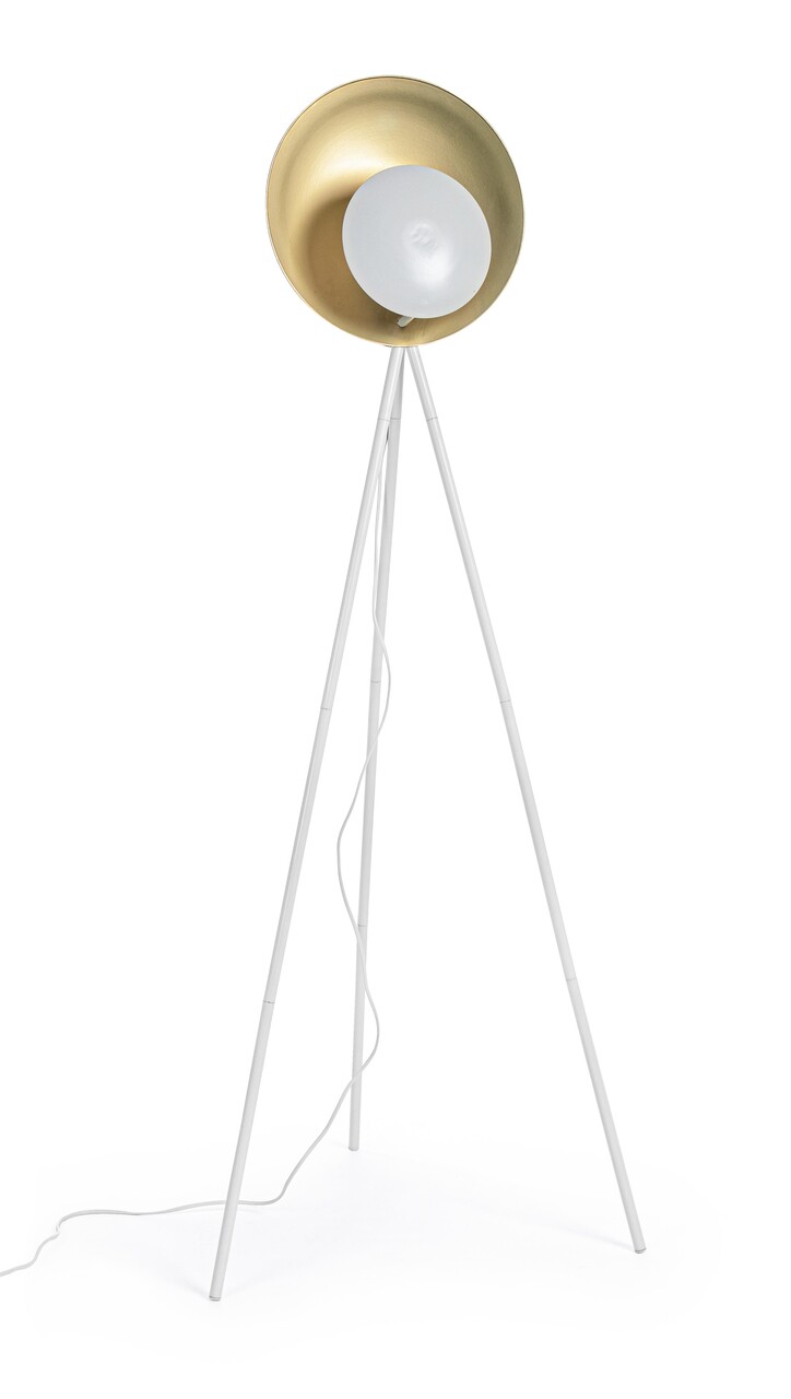 Lampadar Design, Bizzotto, 87x56x155 cm, 1 x E27, 60W, otel, alb