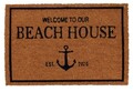 Covoras de intrare Beach house w anchor, 39x59 cm, fibra de cocos, maro