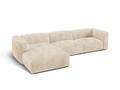 Coltar modular stanga 3 locuri, Martina-212, Micadoni Home, 332x176x75 cm, velur, bej deschis