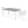 Set mobilier gradina/terasa Encore/Lilac, 5 piese, 150x90x74 cm/59x54x80 cm, aluminiu, alb/gri