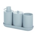 Set de baie 4 piese Cade, iDesign, plastic, gri