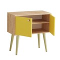 Consola, Mod Design, JOLA, 80x80x40 cm, Stejar / Galben