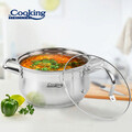 Semioala cu capac Amira, Cooking by Heinner, 24x13.5 cm, 6.1 L, inox/sticla