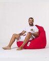 Fotoliu puf, Bean Bag, Ferndale Premium XXL, 115 x 130 cm, poliester impermeabil, rosu