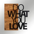 Decoratiune de perete, Do What You Love, lemn/metal, 54 x 58 cm, negru/maro