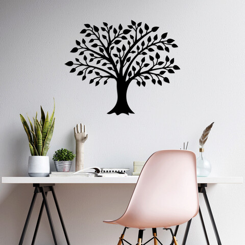 Decoratiune de perete, Tree, Metal, Dimensiune: 70 x 57 cm, Negru