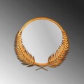 Oglinda decorativa, Palm Mirror M, Metal, Dimensiune: 48 x 45 cm, Bronz