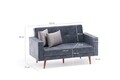 Canapea extensibila Dublin, Balcab Home, 2 locuri, 150x75x90 cm, lemn, albastru