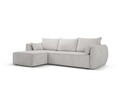 Coltar extensibil stanga 4 locuri, Kaelle, Micadoni Home, BL, 252x165x87 cm, poliester chenille, gri deschis