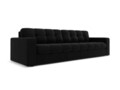 Canapea 4 locuri, Justin, Micadoni Home, BL, 227x90x72 cm, catifea, negru