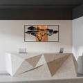 Decoratiune de perete, Acacia Tree, 50% lemn/50% metal, Dimensiune: 147 x 3 x 70 cm, Nuc negru