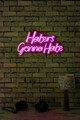 Decoratiune luminoasa LED, Haters Gonna Hate, Benzi flexibile de neon, DC 12 V, Roz