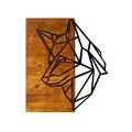 Decoratiune de perete, Kurt, 50% lemn/50% metal, Dimensiune: 50 x 58 cm, Nuc / Negru