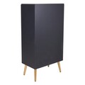 Bufet inalt Almiram, Creaciones Meng, 62x36.5x118 cm, MDF, negru/auriu