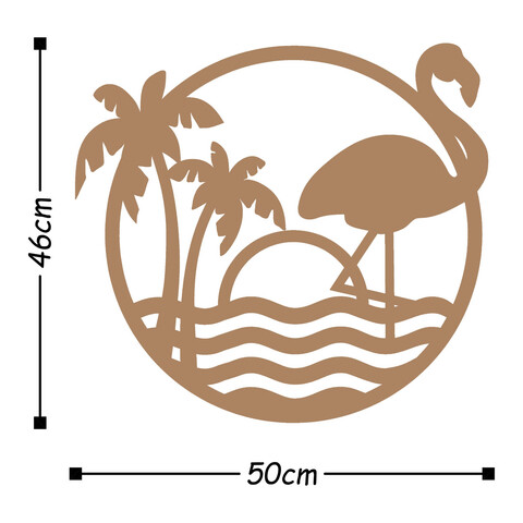 Decoratiune de perete, Holiday, Metal, Dimensiune: 50 x 46 cm, Cupru