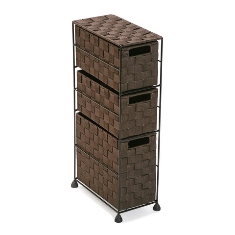 Organizator pentru baie cu 3 compartimente Melissa, Versa, 15.5x28x57 cm, ciocolata