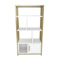 Corp biblioteca, Zena Home, Valero, 60x120x29.6 cm, PAL, Alb/Auriu