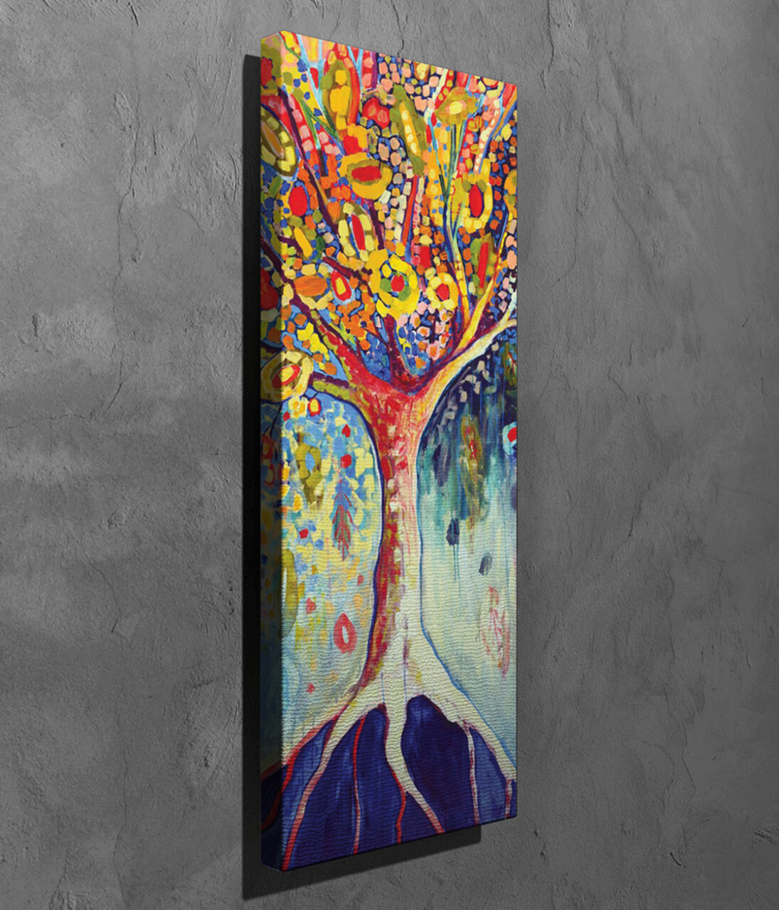 Tablou decorativ, PC242, Canvas, Lemn, Multicolor