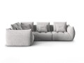 Coltar modular stanga 3 locuri, Bloom-86, Micadoni Home, 316x216x95 cm, tesatura structurata, argintiu