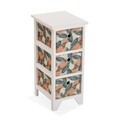 Organizator pentru baie cu 3 cosuri Exotic Leaves, Versa, 23x29x58 cm, lemn de paulownia