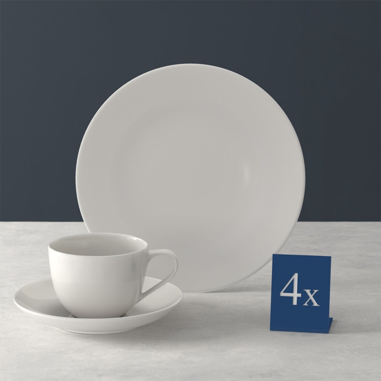 Set de cafea 12 piese For Me, Villeroy & Boch, portelan premium, alb/crem