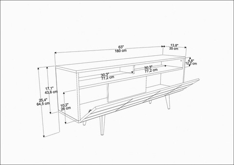 Comoda TV, Retricy, Ola, 160x35x64.5 cm, PAL, Maro