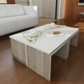 Set 5 masute pentru living, Wooden Art, Chest White Cordoba