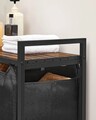 Cos de rufe cu 3 compartimente si 1 raft Vasagle, 92.5 x 33 x 72 cm, 3 x 38 L, otel/tesatura Oxford, negru