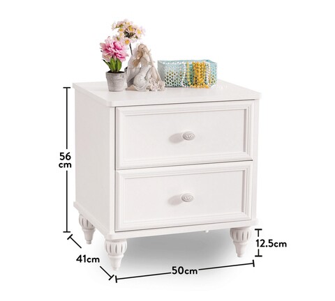 Noptiera, Çilek, Romantica Nightstand, 50x56x41 cm, Multicolor