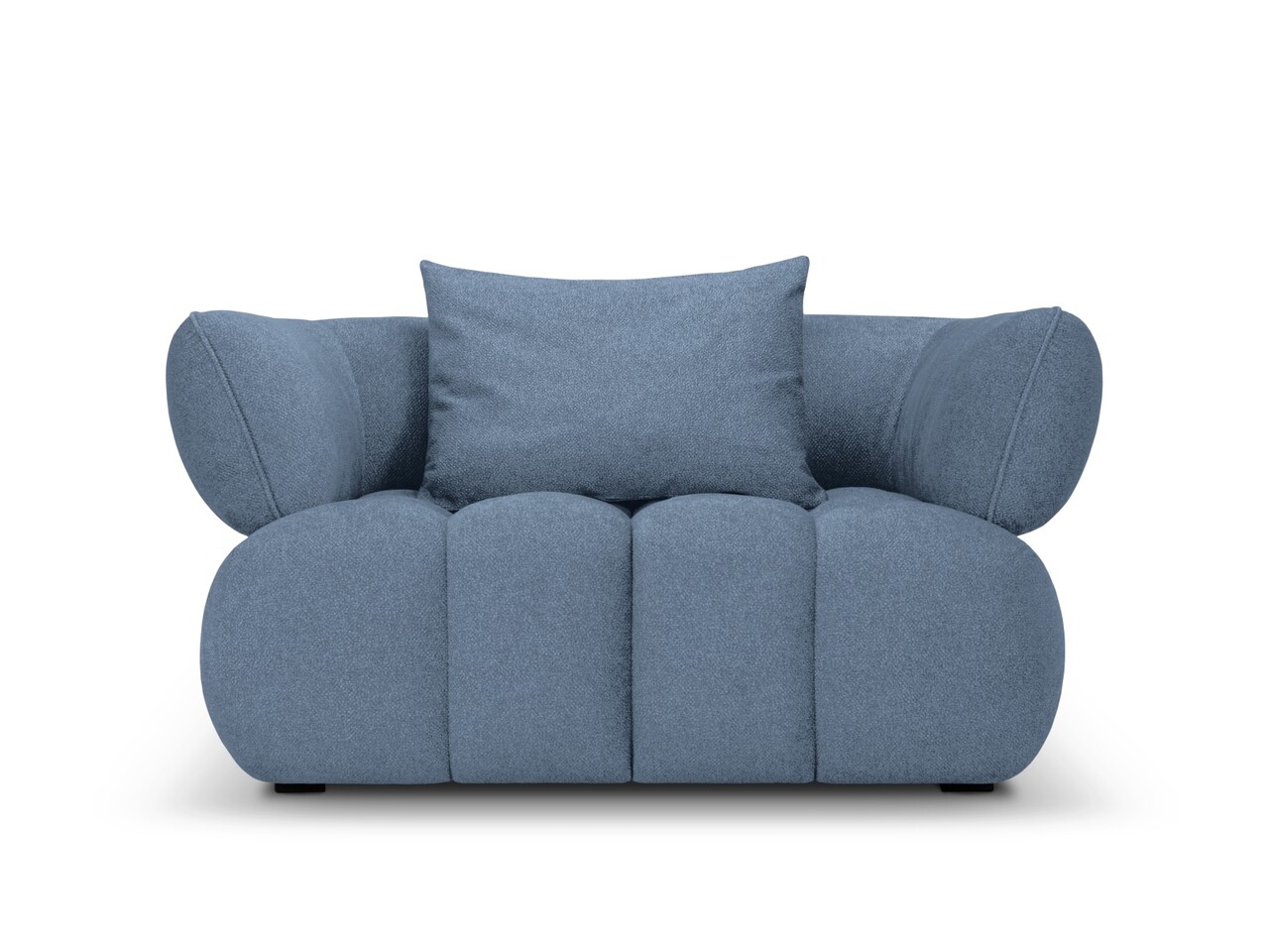 Fotoliu, Reese-192, Micadoni Home, 144x100x84 cm, catifea structurata, albastru jeans - 1 | YEO