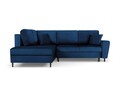 Coltar extensibil stanga 5 locuri, Moghan, Micadoni Home, BL, 243x194x88 cm, catifea, albastru regal