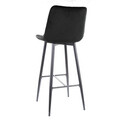 Scaun de bar Chic H-1 Velvet, Signal, 45x37x109 cm, catifea/otel, negru